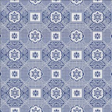 Kasmir Fabrics Palatial Maze Blue Jay Fabric 